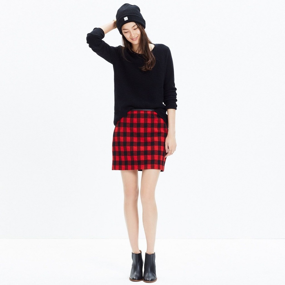 NWT $130~MADEWELL~Buffalo Check Mini Skirt~12~NEW!
